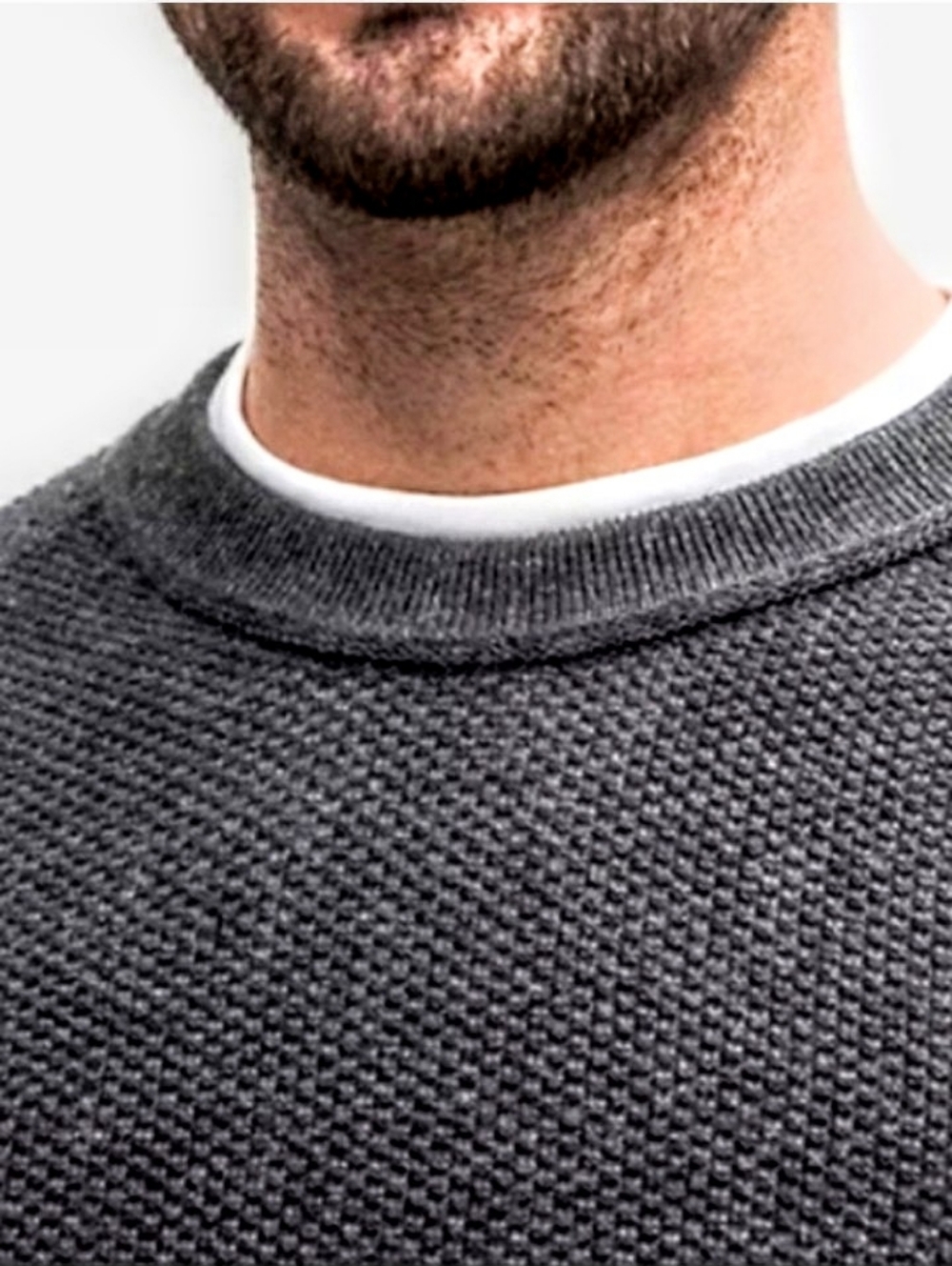 Lululemon Textired-Knit Classic Fit Crew Neck Sweater Dark Gray Men sz L